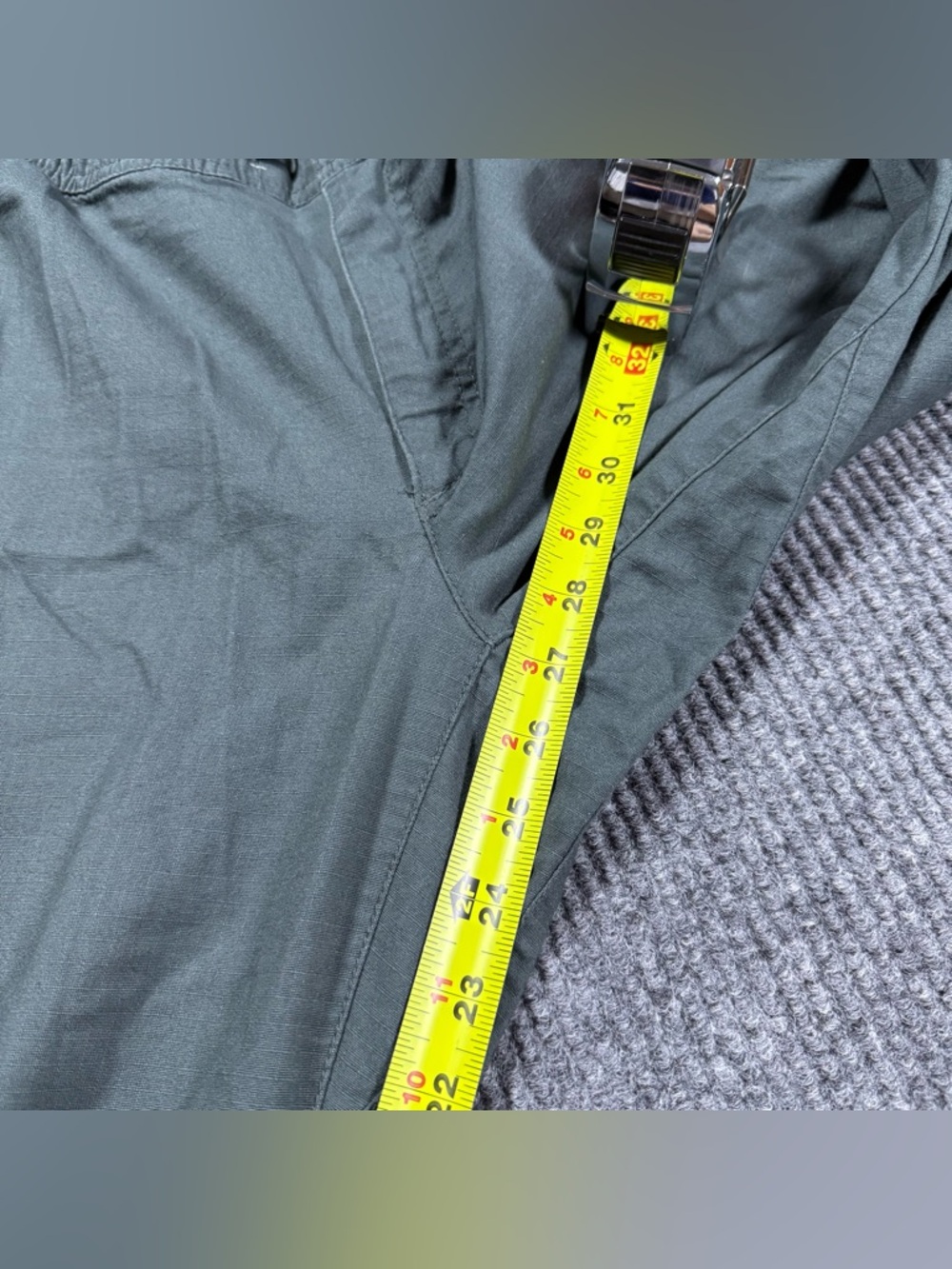 LL Bean Explorer Ripstop Pants Comfort Waist Tapered Leg Green Size XL 28” - Picture 10 of 10